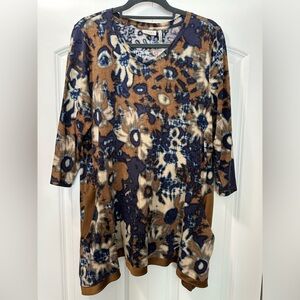 LOGO blue brown chestnut fall tunic XL